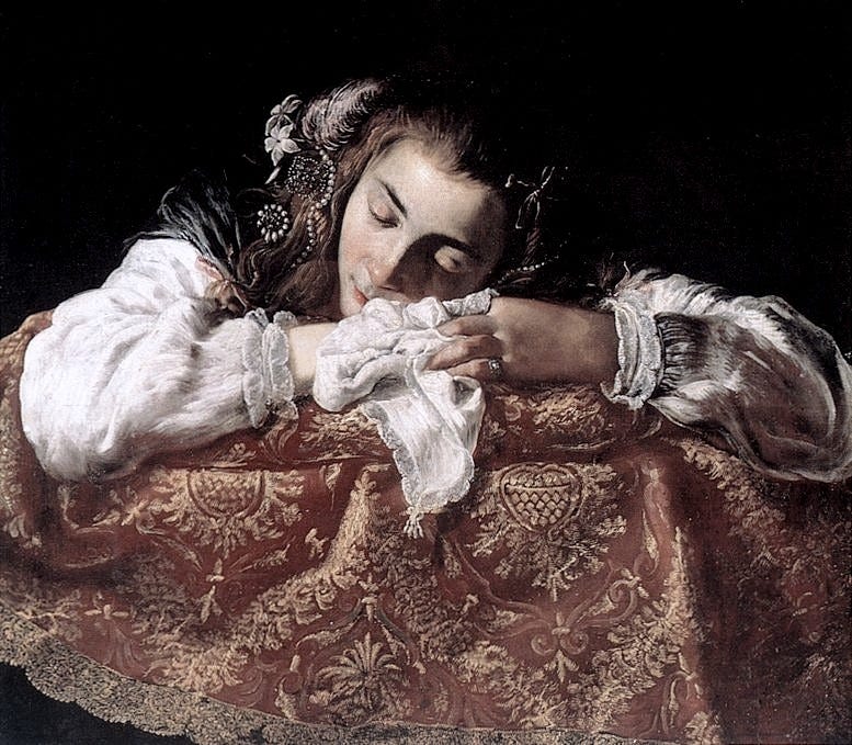 Sleeping Girl 1615 | Domenico Feti | Oil Painting Sleeping Girl 1615 | Domenico Feti | Oil Painting