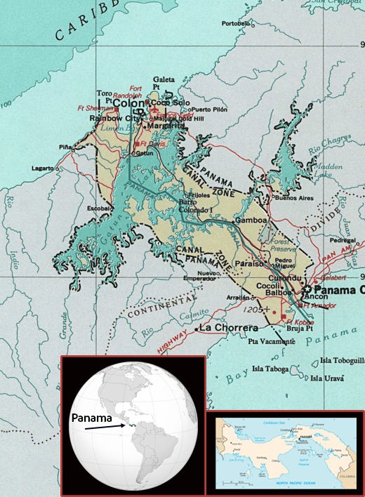 Map of Panama Canal Zone Map of Panama Canal Zone