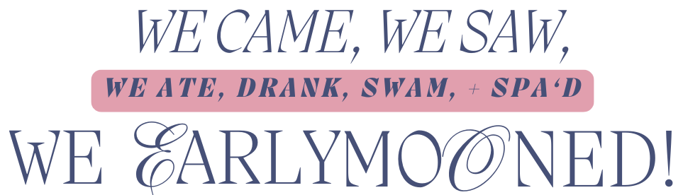 we came we saw we earlymooned text graphic 