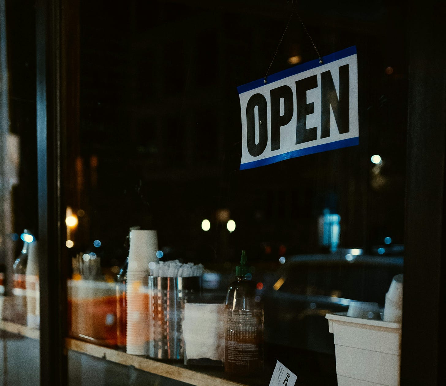 store Open signage