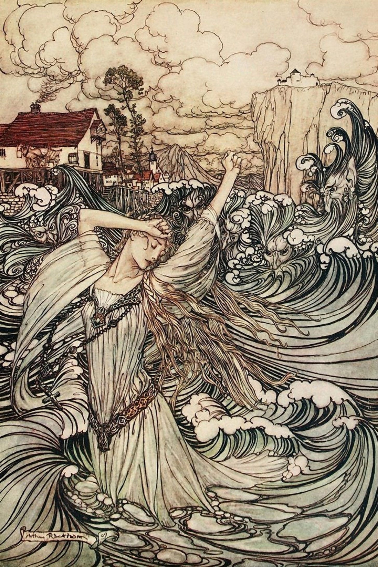 Arthur Rackham Undine Norse Mythology Print Poster - Etsy