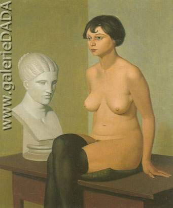 Seated Nude with Plaster Bust - Georg Scholz Art Reproduction | Galerie ...