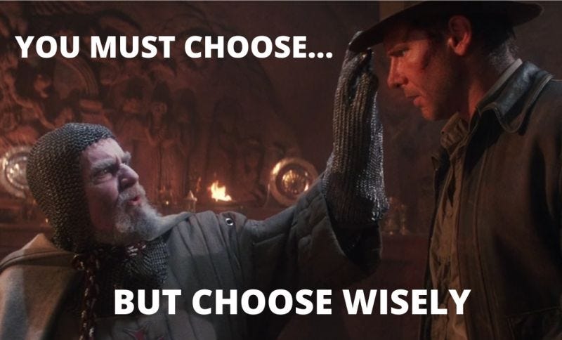Taking inspiration from "Indiana Jones and The Last Crusade"... "You must choose, but choose wisely." This message resonates far beyond the quest for the Holy Grail. Our careers. Our… | Jovan Bugarcic