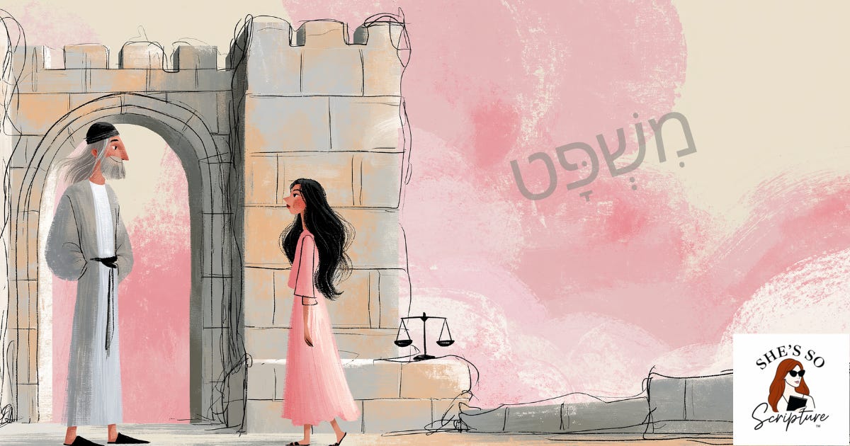 Whimsical fashion illustration of a man and woman standing at the entrance of an ancient stone city gate, a scale of justice visible on a nearby stone ledge, soft watercolor tones in blush and cream. Whimsical fashion illustration of a man and woman standing at the entrance of an ancient stone city gate, a scale of justice visible on a nearby stone ledge, soft watercolor tones in blush and cream.