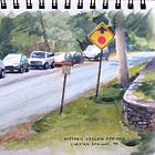 Sketching a Country Road Scene