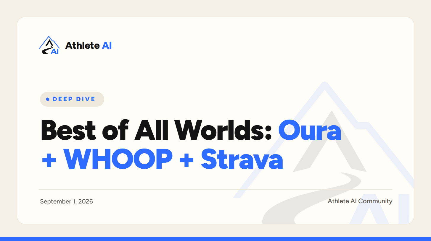 Can We Make It Better? Part 5: The Best of Oura, WHOOP and Strava