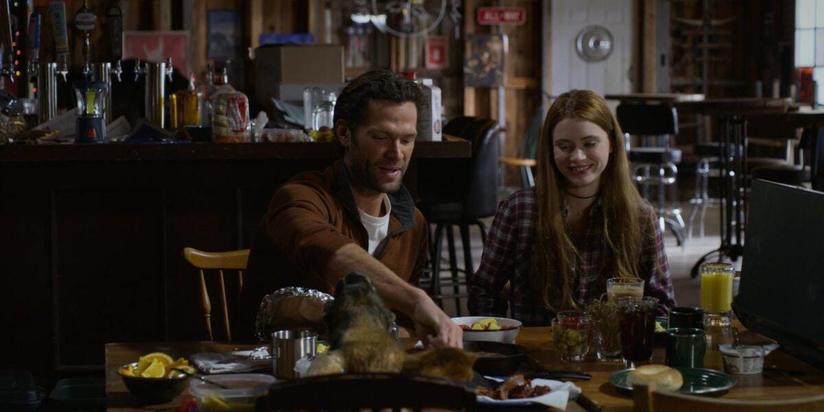 Walker Jared Padalecki puts skillet snicker doodle on table at Side Step bar Walker Jared Padalecki puts skillet snicker doodle on table at Side Step bar