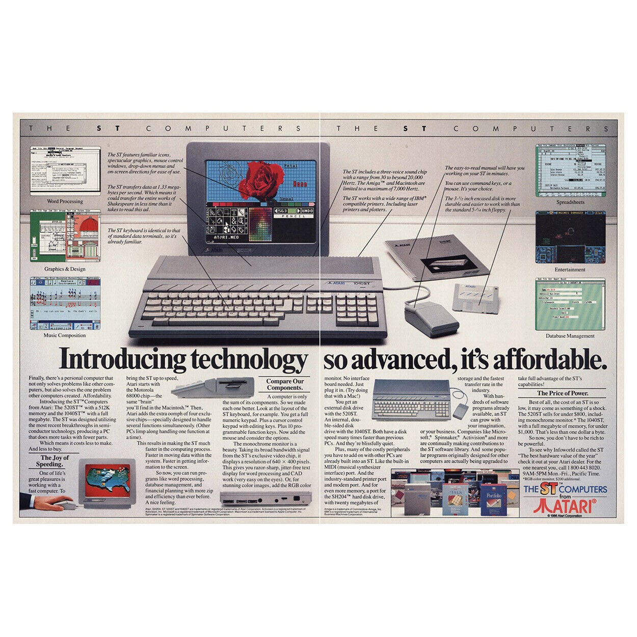 Image 1 - 1986 Atari ST Computers: Technology So Advanced Its Affordable Vintage Print Ad
