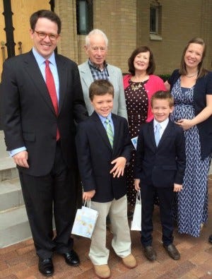 G.T. Bynum, Bob LaFortune and family as the Bynum boys Robert and Jack became the fourth generation to receive their first Holy Communion at Christ the King Parish. G.T. Bynum, Bob LaFortune and family as the Bynum boys Robert and Jack became the fourth generation to receive their first Holy Communion at Christ the King Parish.