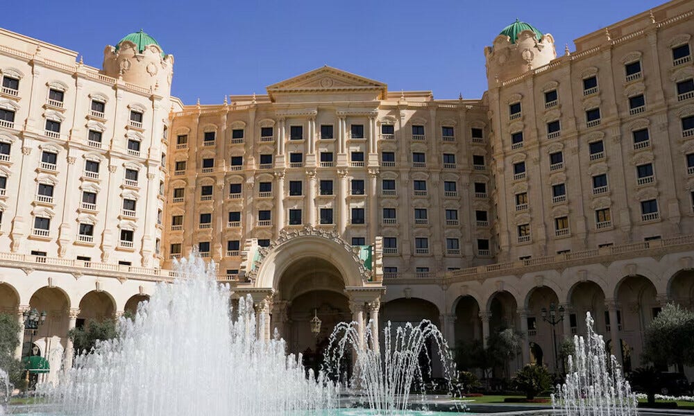 A general view of the Ritz-Carlton hotel, where talks between Russia and U.S. are being held aimed at ending the conflict between Russia and Ukraine, in Riyadh, Saudi Arabia, March 24, 2025. Photo: Reuters