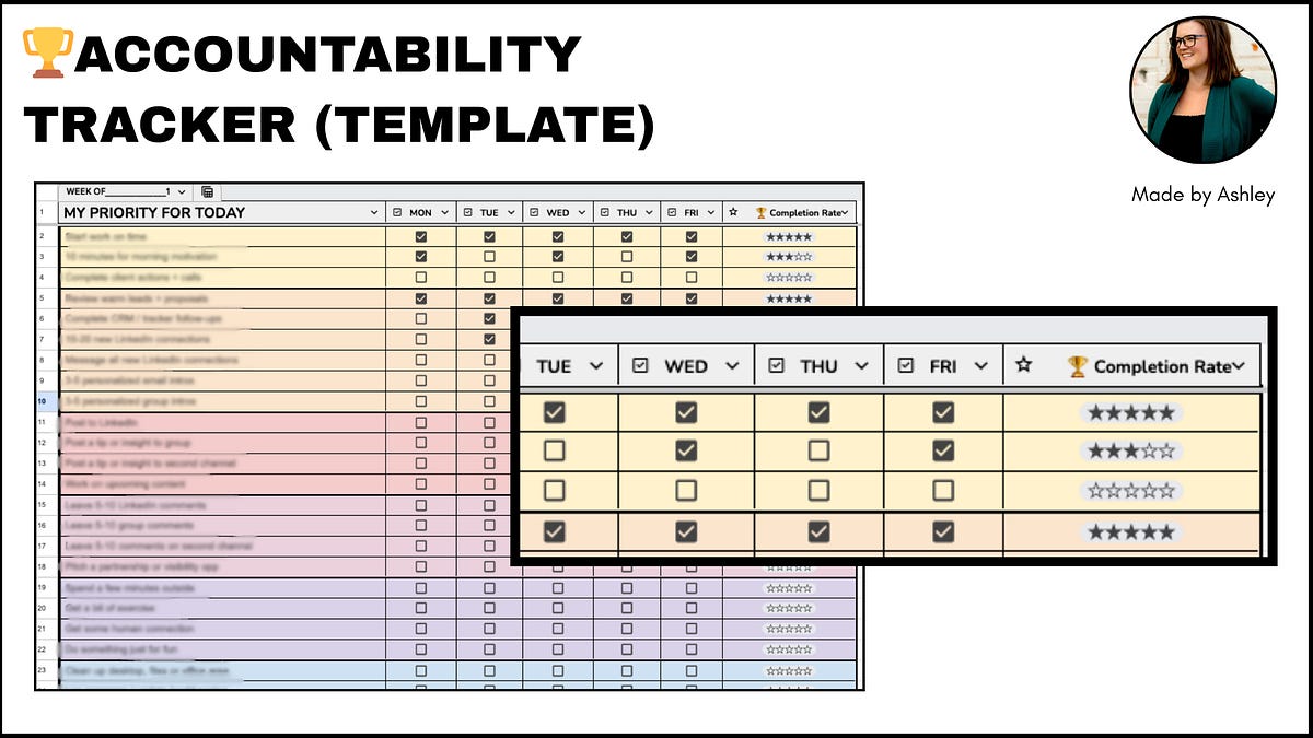 TEMPLATE: 🏆 Accountability Tracker - by Ashley Dennison