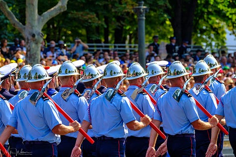 Bastille Day parade on the Champs Elysee in Paris