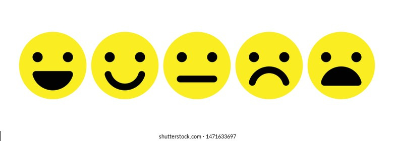 Basic Emoticons Set Five Facial Expression Stock Vector (Royalty Free)  1471633697 | Shutterstock