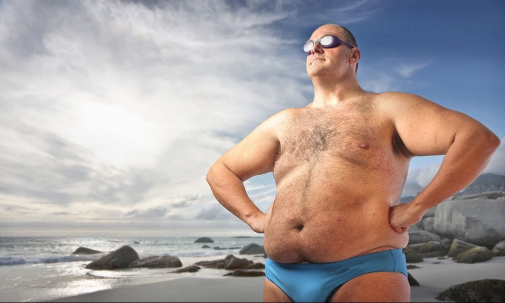 High Quality Fat proud swimmer Blank Meme Template