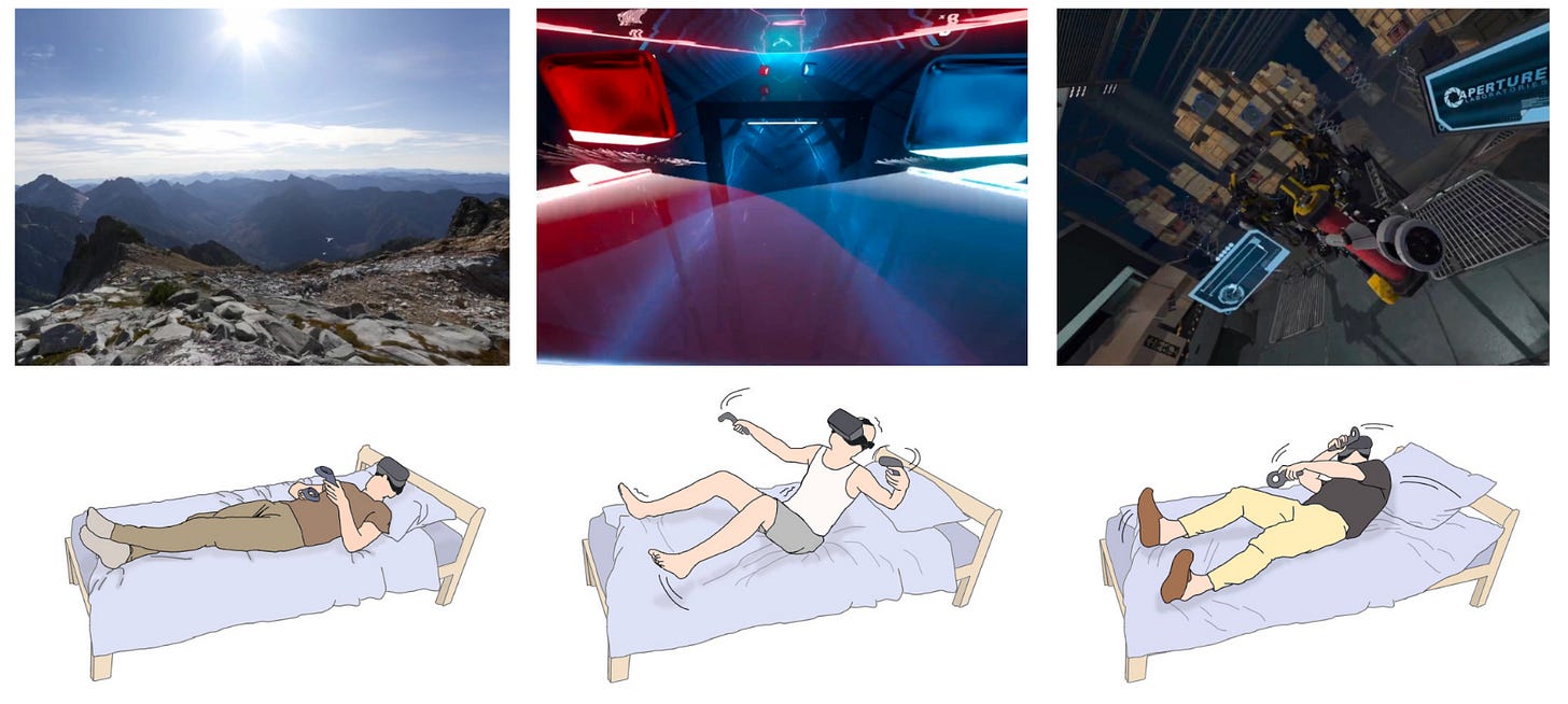 Study on playing VR while lying down Study on playing VR while lying down