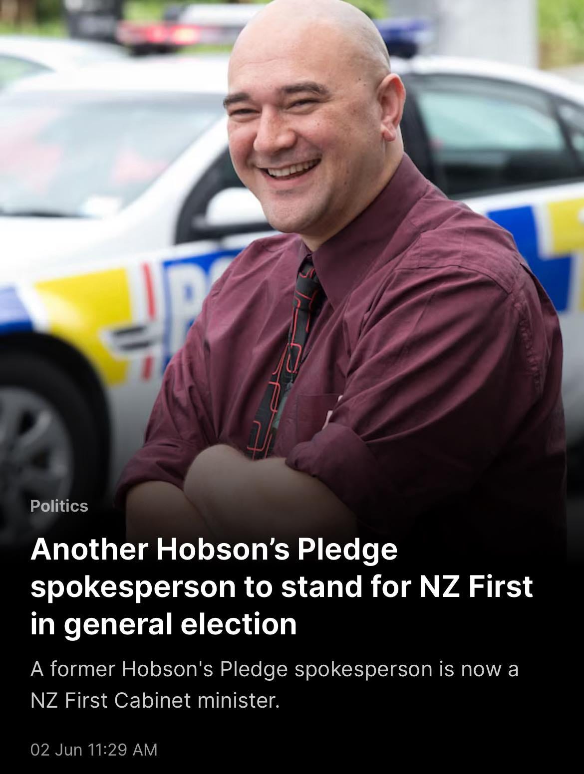 May be an image of text that says "JP Politics Another Hobson's Pledge spokesperson to stand for NZ First in general election NZ First Cabinet minister. A former Hobson's Pledge spokesperson is now a 02 Jun 11:29 AM" May be an image of text that says "JP Politics Another Hobson's Pledge spokesperson to stand for NZ First in general election NZ First Cabinet minister. A former Hobson's Pledge spokesperson is now a 02 Jun 11:29 AM"