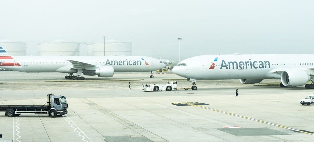 two American Airlines planes on airport two American Airlines planes on airport