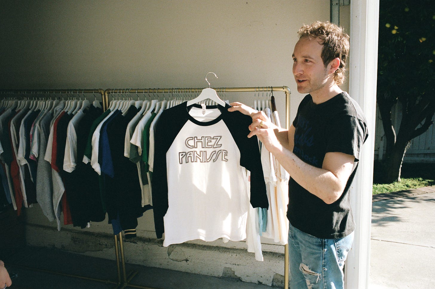 Justin and his Chez Panisse softball shirt Justin and his Chez Panisse softball shirt