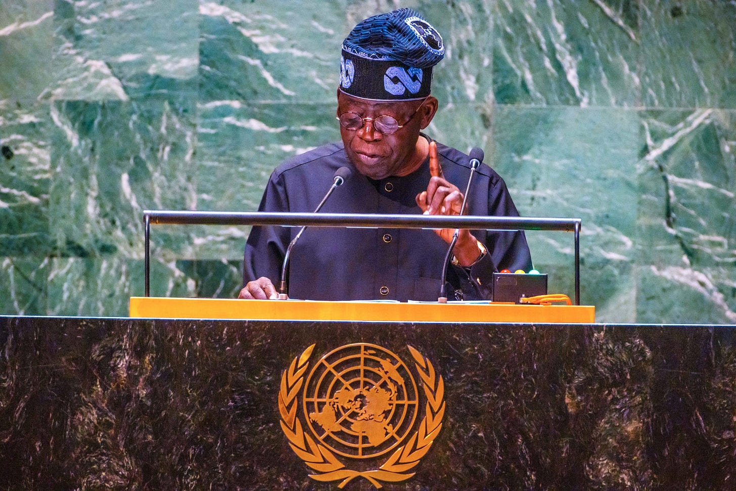 Nigeria’s President Bola Tinubu at the ongoing 78th session of the high-level General Debate of the United Nations General Assembly (UNGA)