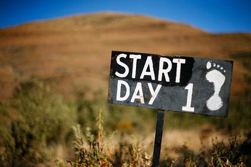 Monochrome Sign Showing Start Of Hiking Trail Plus Scenery Stock Photo - Download Image Now - iStock