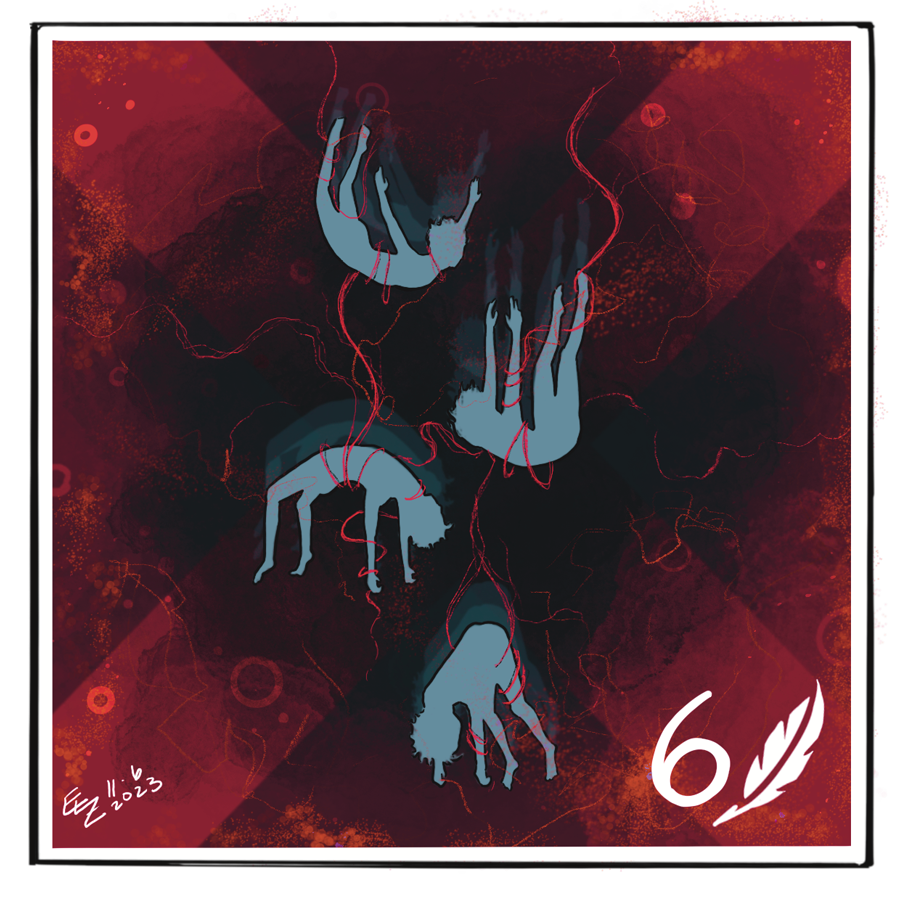 Inktober 26 – Six of Swords