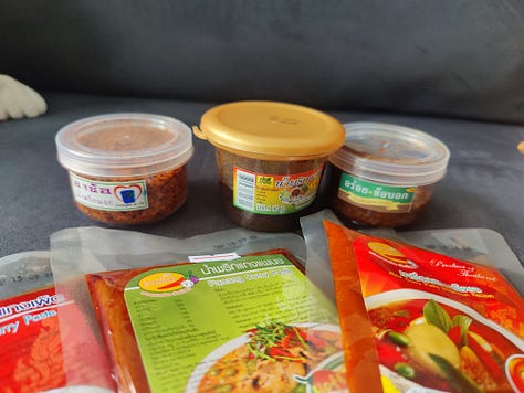 functional + fashionable souvenirs: Thai chili pastes, curry pastes, limited edition Kin Jay festival vegetarian Tom Yum ramen, second hand blouses, knock-off jibbitz and cute hair clips 