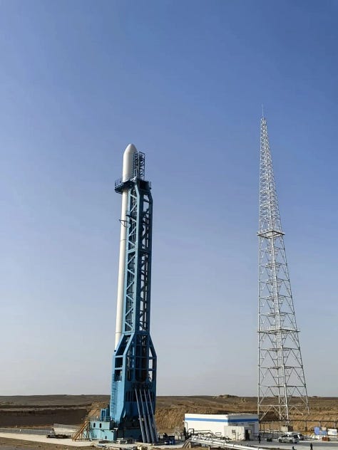 The mockup Tianlong-3 at the Jiuquan Satellite Launch Center.