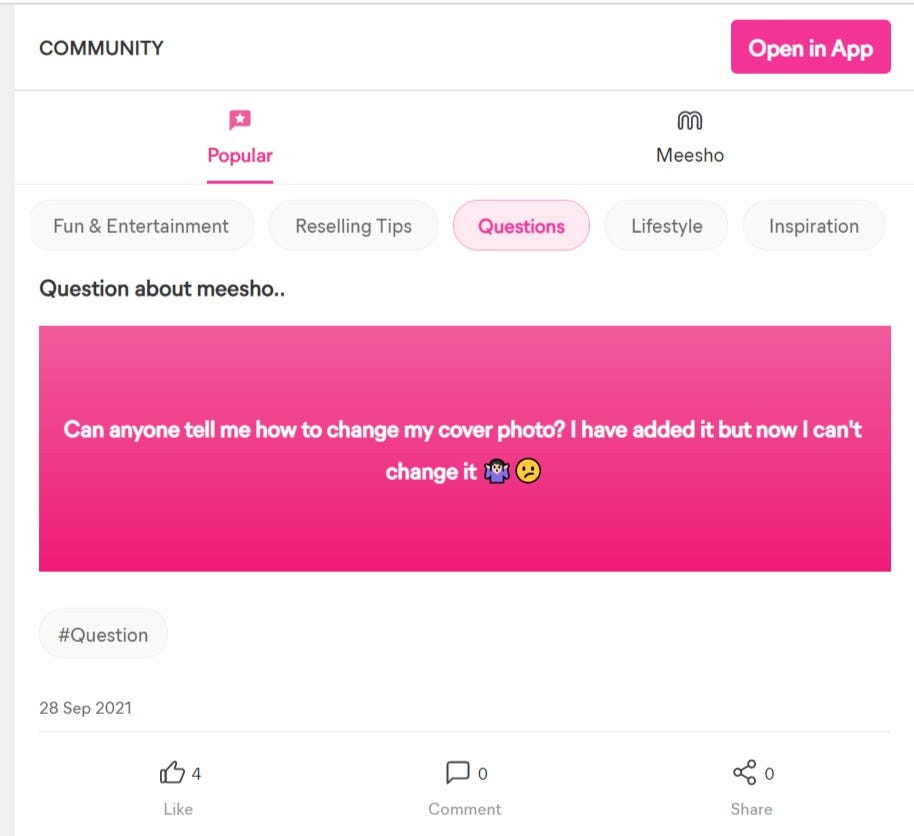 The community on Meesho where one helps the other by answering the questions Meesho Community