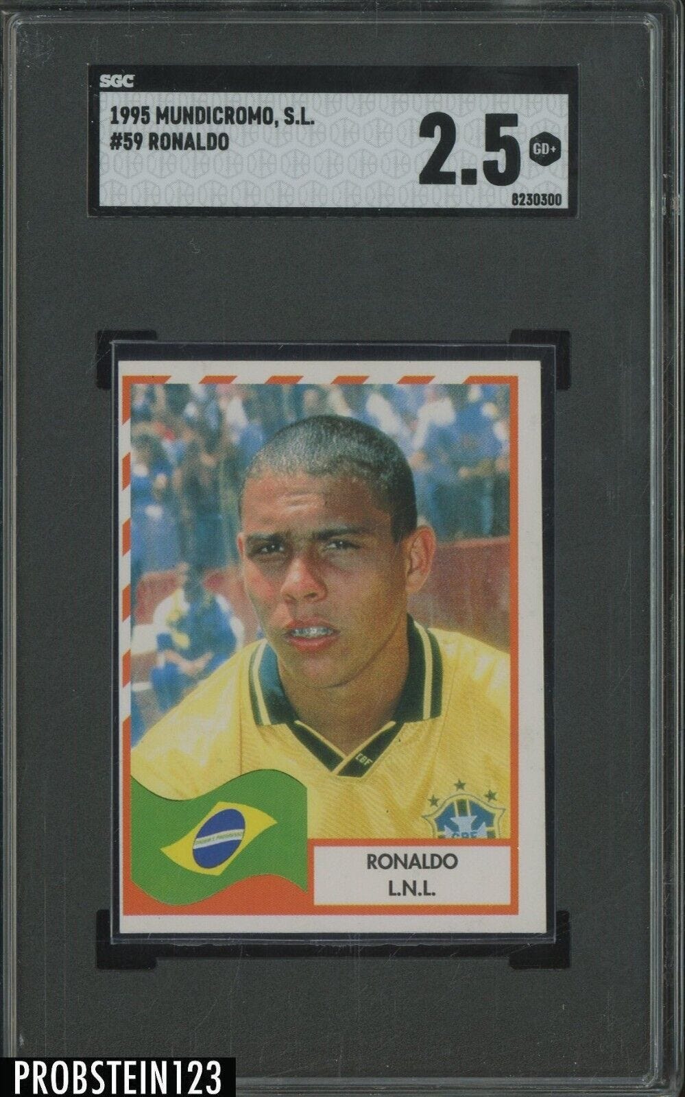 1995 Mundicromo Soccer #59 Ronaldo SGC 2.5 GOOD+ - Picture 1 of 2