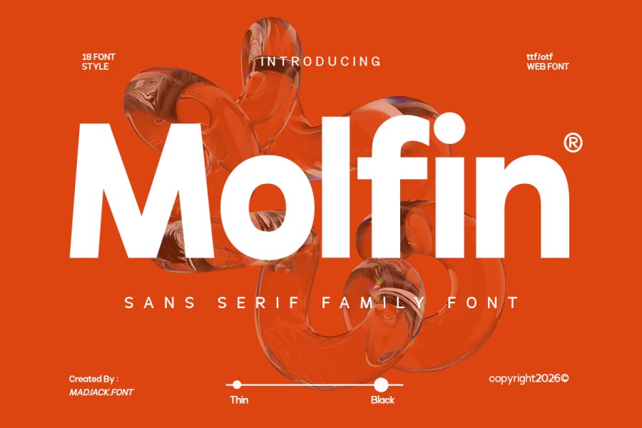 Molfin Bold Futuristic Sans Serif