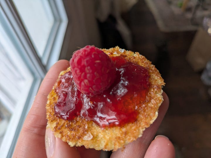 One eyed toast. You can use the bonus toast circle for a sweet and savory mix.