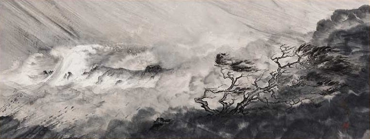 Exhibition explores black ink, watercolor paintings by Shozo Sato