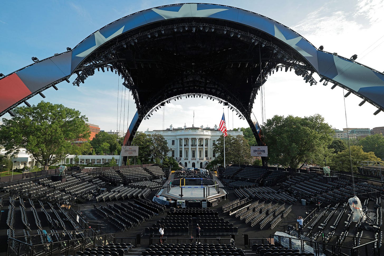 Inside the Massive Arena for the UFC-White House Cage Match Inside the Massive Arena for the UFC-White House Cage Match