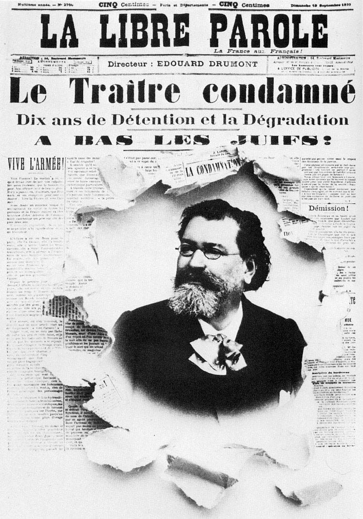 Front page of the antisemitic newspaper La Libre Parole with Édouard Drumont Front page of the antisemitic newspaper La Libre Parole with Édouard Drumont