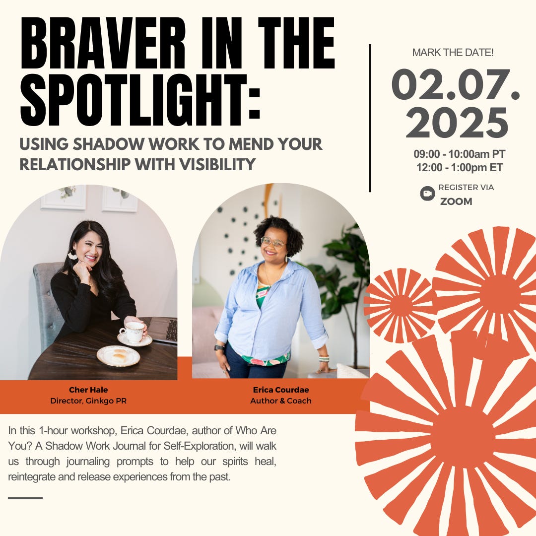 neutral background with one asian woman with black hair and black clothing and another black woman with black hair and a bright blue shirt, abstract orange suns 