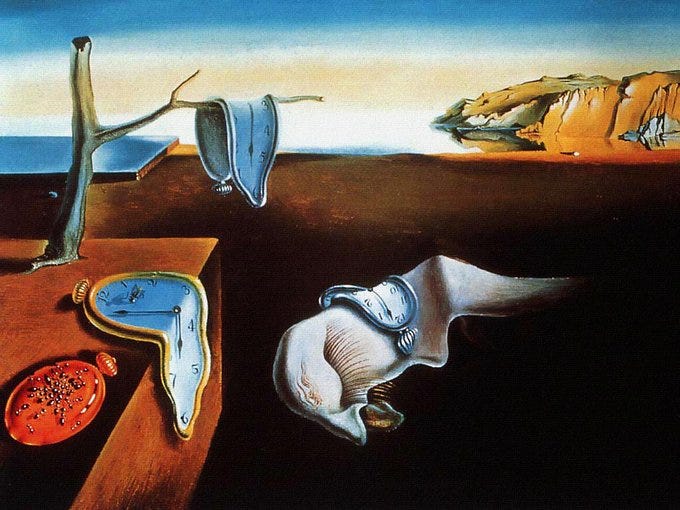 Salvador Dali’s painting, “The Persistence of Memory”
For a description of the painting, go to:
https://www.wikiart.org/en/salvador-dali/the-persistence-of-memory-1931 Salvador Dali’s painting, “The Persistence of Memory”
For a description of the painting, go to:
https://www.wikiart.org/en/salvador-dali/the-persistence-of-memory-1931