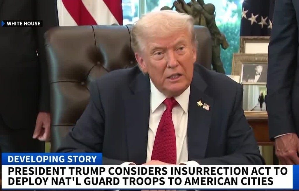 Trump says he may invoke the Insurrection Act if courts keep blocking his  troop deployments