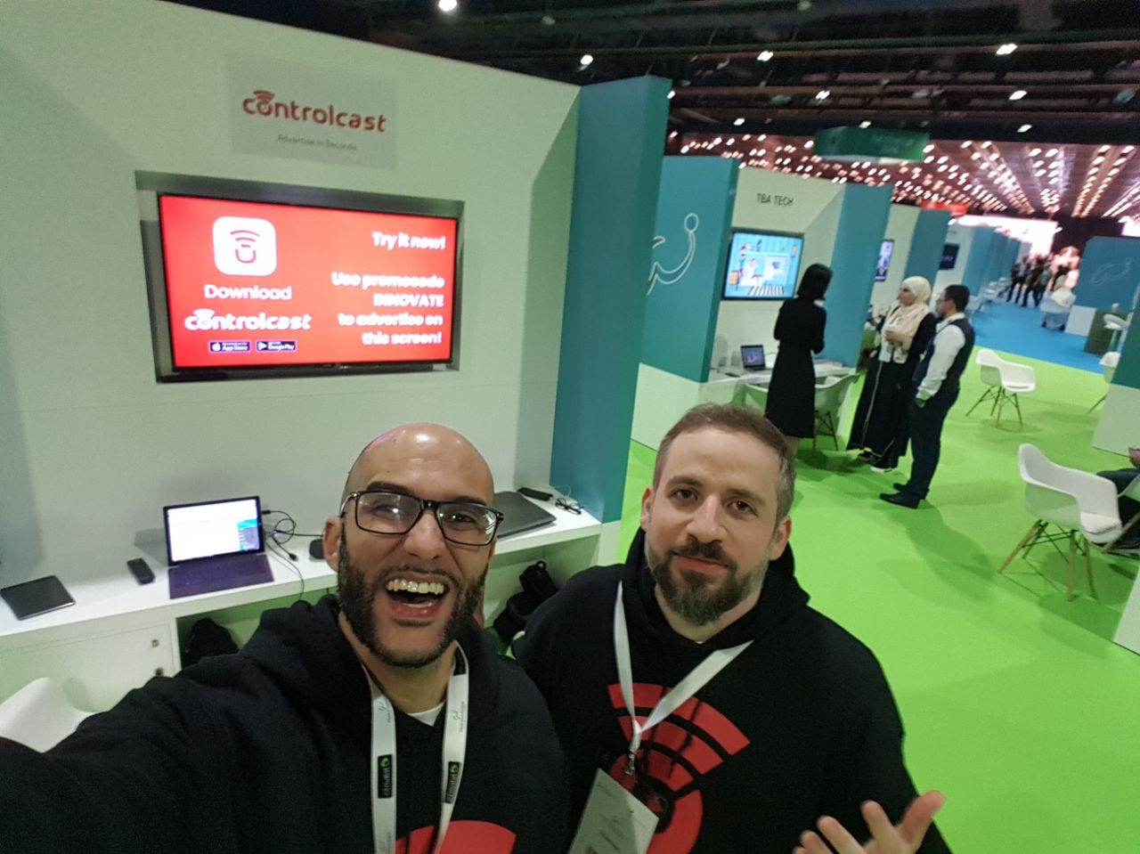 My cofounder Yaman AlJundi and I exhibiting at a UAE startup conference (don’t remember which one) My cofounder Yaman AlJundi and I exhibiting at a UAE startup conference (don’t remember which one)