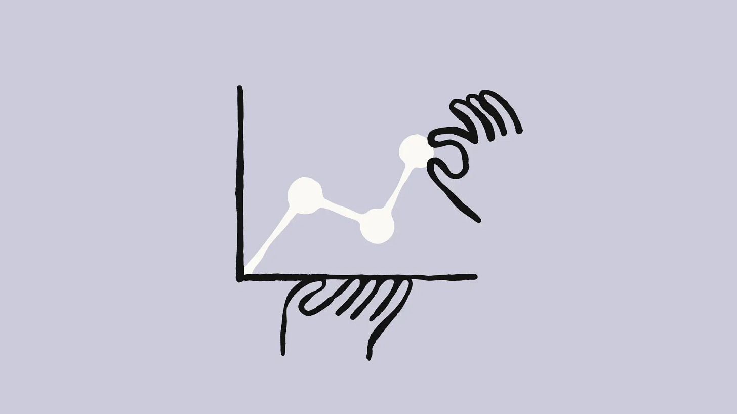 A stock chart moving up and to the right A stock chart moving up and to the right