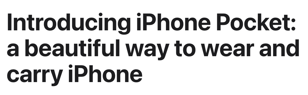 Introducing iPhone Pocket: a beautiful way to wear and carry iPhone