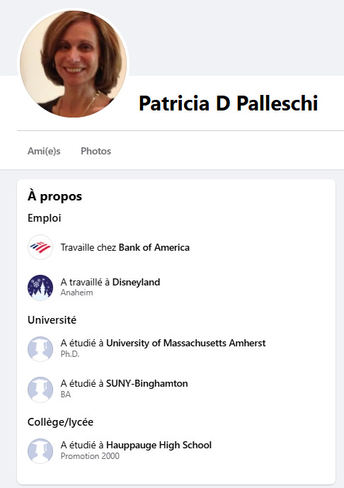 Patricia Diane Palleschi's Linkedin & Facebook