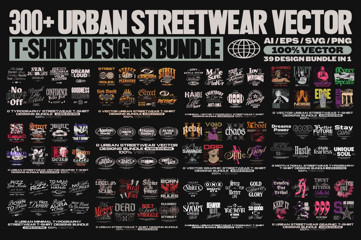 300 Streetwear T-Shirt Designs