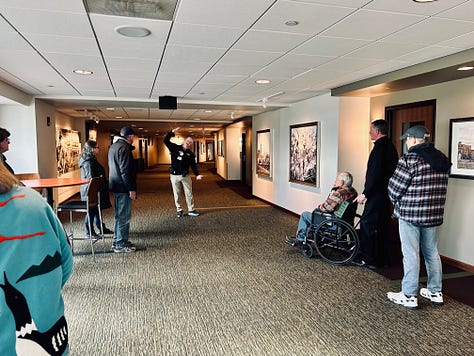 stadium, sky, sign, tickets, pictures, group, people
