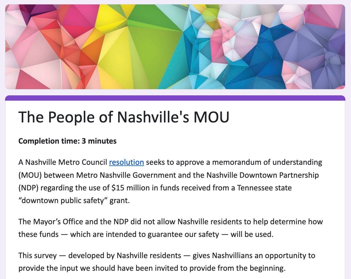 The People's MOU survey The People's MOU survey