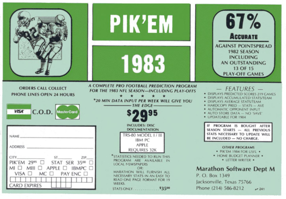 From the October 1983 issue of 80 Microcomputing magazine