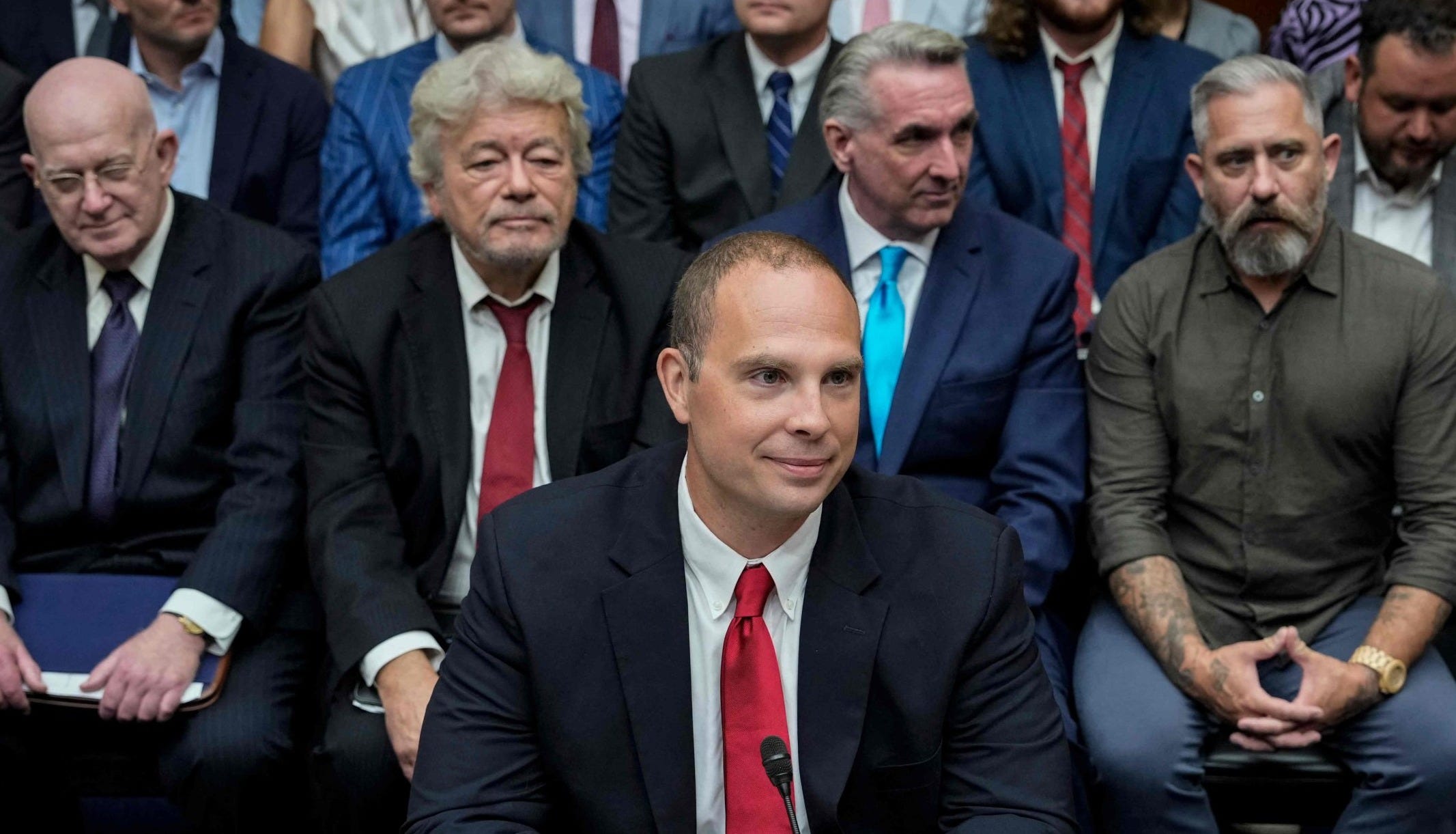 David Grusch testifying to Congress in 2023 David Grusch testifying to Congress in 2023