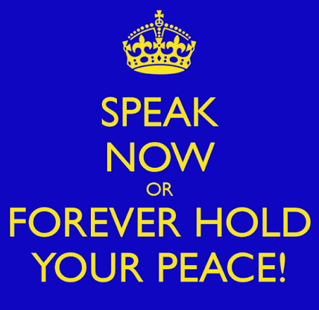 Bridal - Ever wonder about the term "Speak Now or Forever Hold Your Peace"? Is it required to be said at a #wedding? What is the real meaning behind it? The Knot