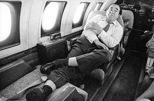 Robert Maxwell on his private jet