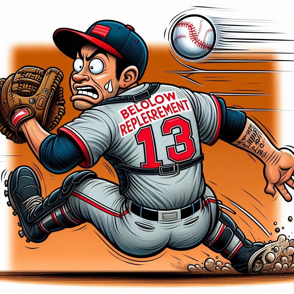 baseball player who is below replacement level