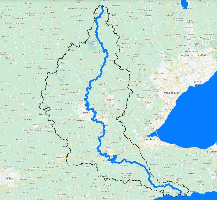 Subwatersheds of the Grand River Basin - by Steve Shikaze